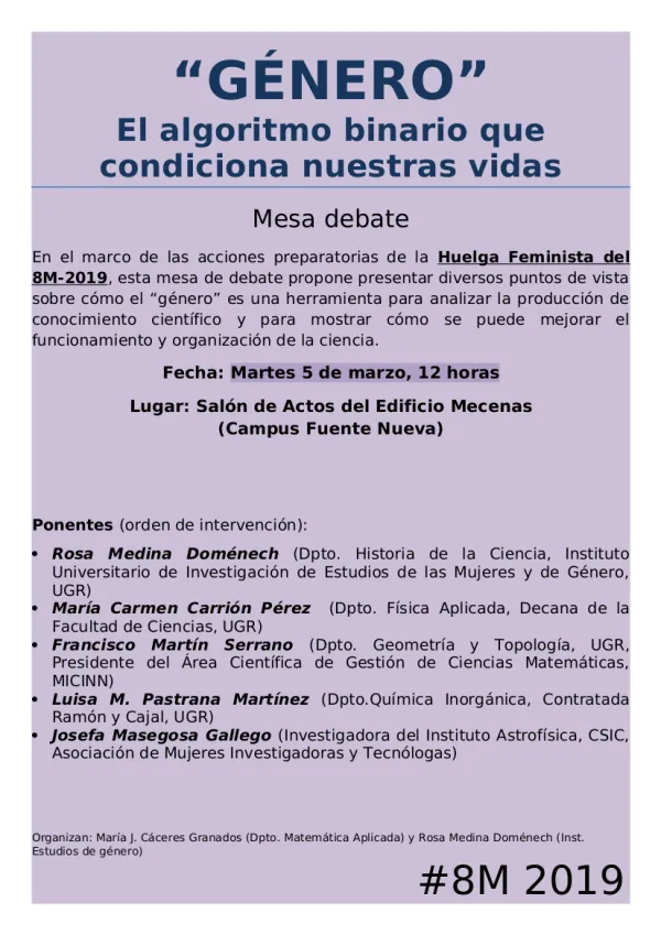 “GÉNERO”: El algoritmo binario que condiciona nuestras vidas