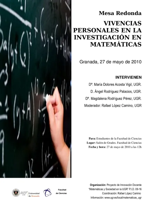 Mesa redonda: Vivencias personales en la investigación en Matemáticas