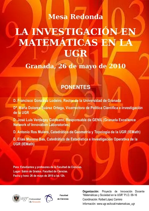 Mesa redonda: La investigación en Matemáticas en la UGR