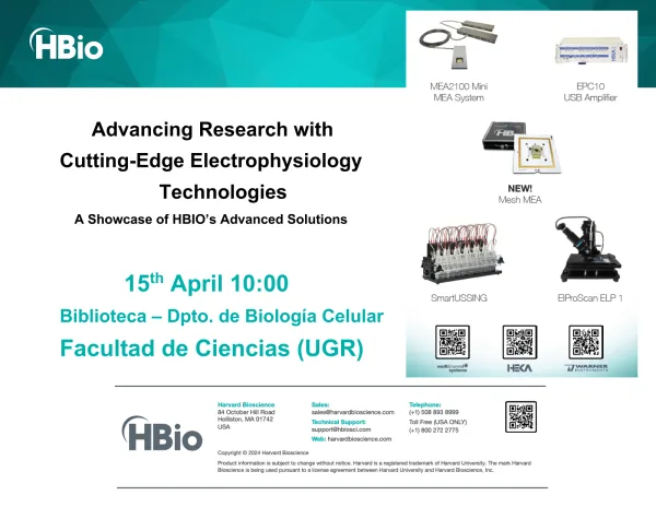 Seminario: Advancing Research with Cutting-Edge Electrophysiology Technologies y DEMO MEA System