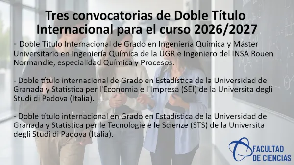 Tres convocatorias de Doble Título Internacional para el curso 2026/2027
