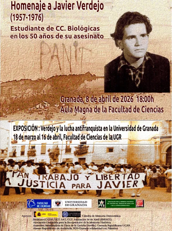 Homenaje a Javier Verdejo en el Aula Magna de la Facultad de Ciencias.
