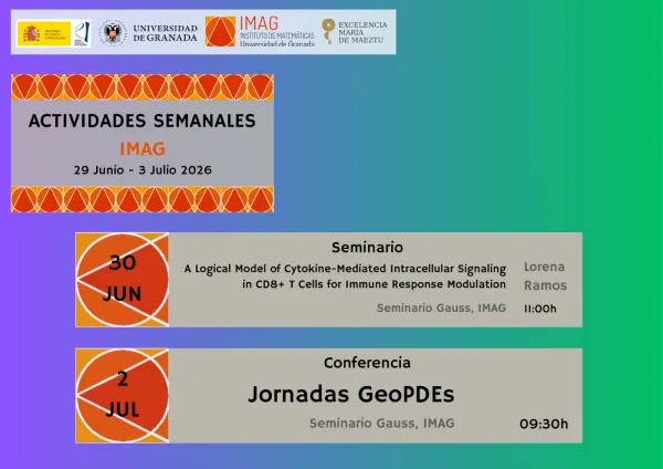 Agenda de actividades académicas del IMAG – Semana del 29 de junio al 3 de julio de 2026