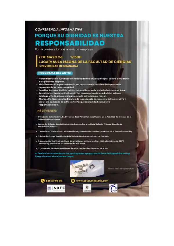 Conferencia informativa: «Porque su dignidad es nuestra responsabilidad» Por la protección de nuestros mayores