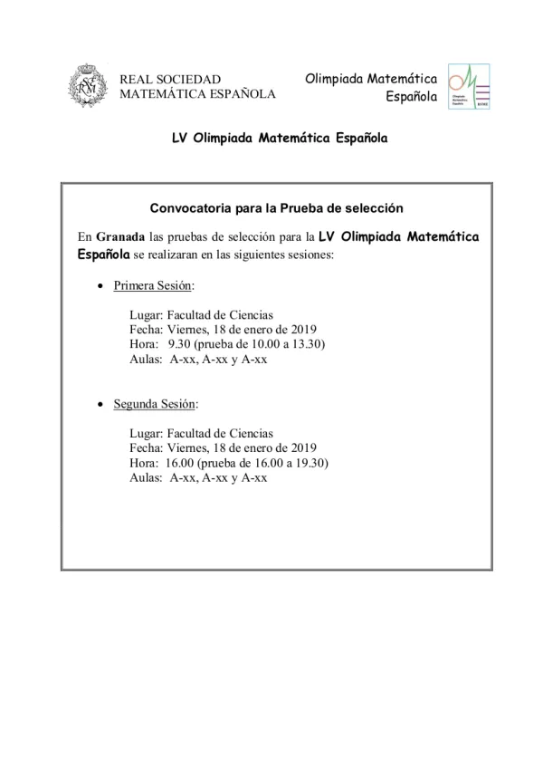 LV Olimpiada Matemática Española