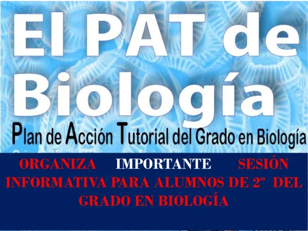 Importante Sesión Informativa para el Alumnado de 2º del Grado en Biología
