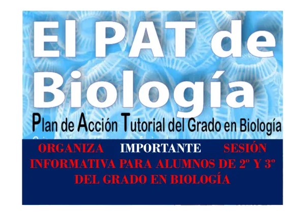 Sesión informativa para alumnos de 2º y 3º del grado en biología