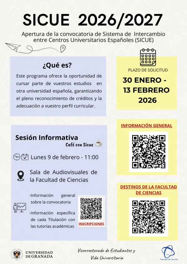 Sesión Informativa en la Facultad de Ciencias: "Café con SICUE"
