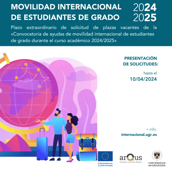 Plazo extraordinario de solicitud de plazas vacantes de la «Convocatoria de ayudas de movilidad internacional de estudiantes de grado durante el curso académico 2024/2025»
