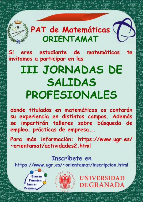 III Jornadas de Salidas Profesionales para alumnos de Matemáticas