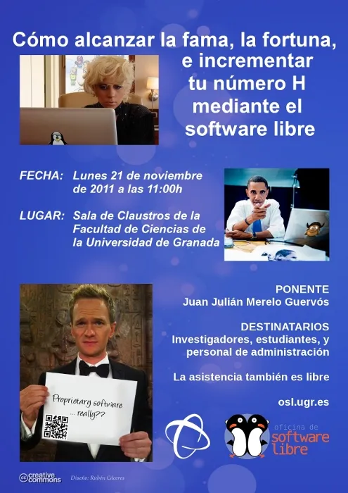 Cómo alcanzar la fama, la fortuna e incrementar tu número h mediante el software libre