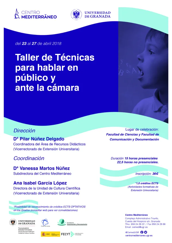 Taller de Técnicas para hablar en público y ante la cámara