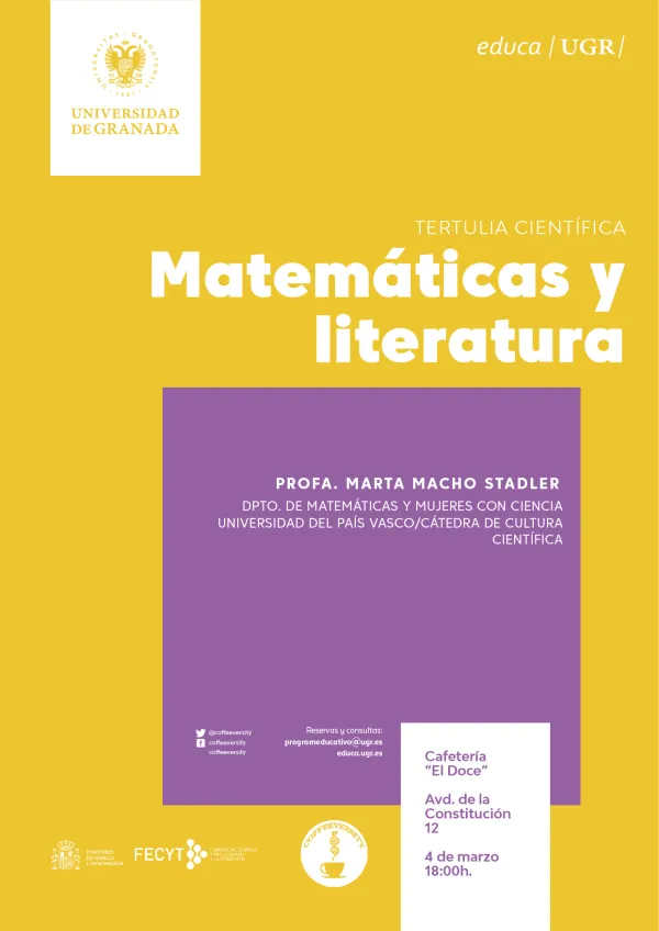Tertulia científica "Matemáticas y Literatura".
