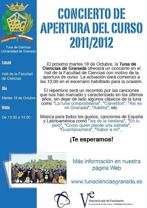 Concierto de Apertura del Curso 2011 /2012 de la Tuna de Ciencias